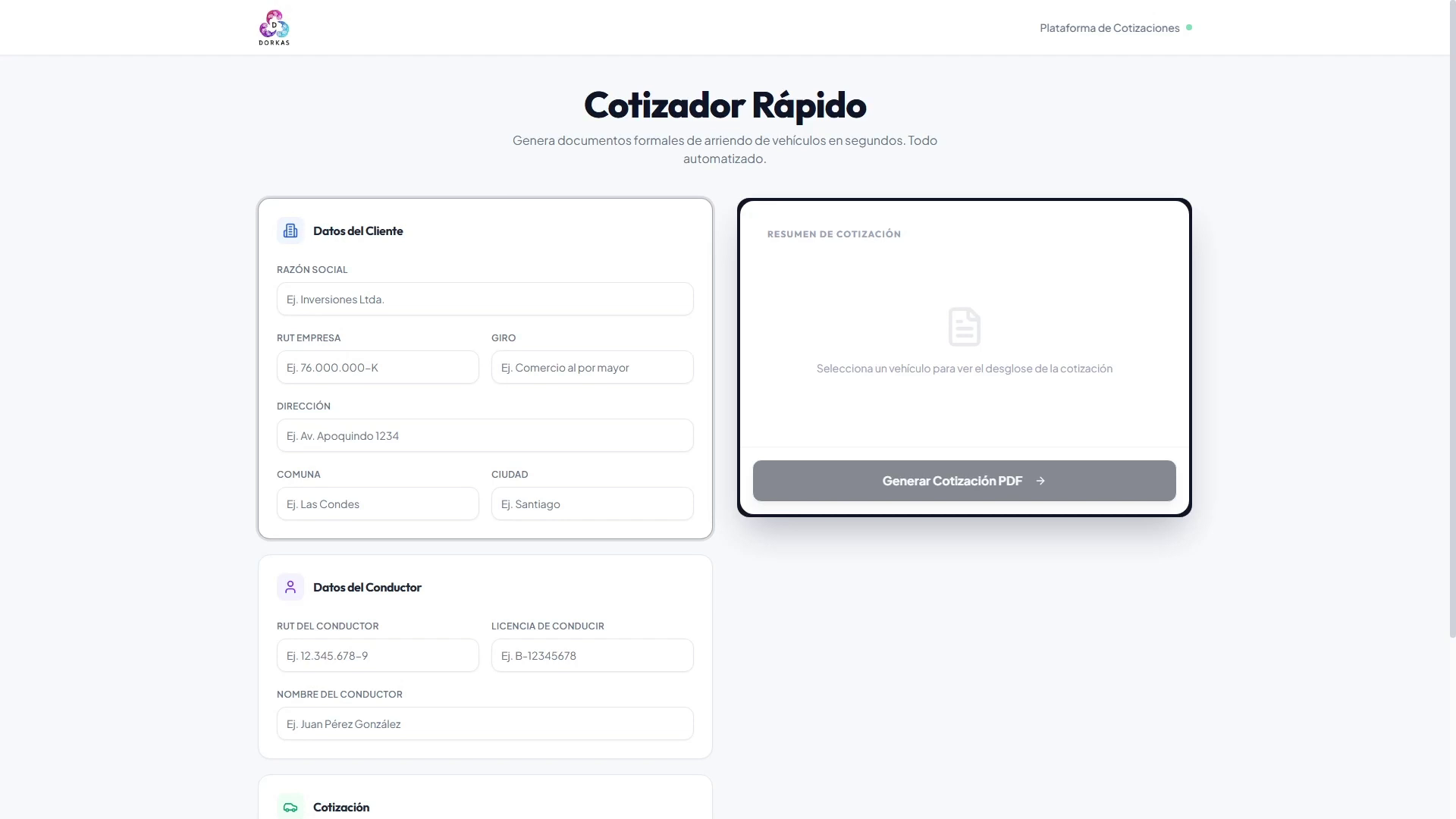 Demo Cotizador Rápido